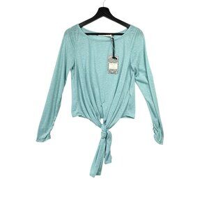 Chelsea & Violet Long Sleeve Top Size Medium Tie Front Round Neck T-shirt NWT